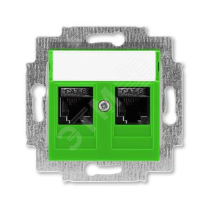 ABB Levit Зелёный Розетка комп. 2-ая 2хRJ45 категория 6 | 5014H-A61018 67W | 2CHH296118A6067 | ABB - фото 2