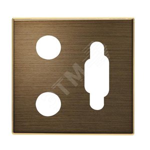 Накладка для механизма VGA+2xRCA разъёма/коннектора, серия SKY, цвет античная латунь - ABB