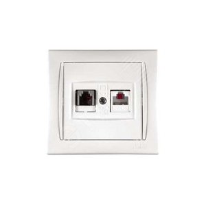 TUNA бел/бел розетка комп+TF RJ45+RJ (502-000202-249) - ABB