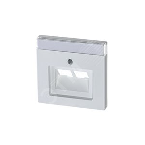 Плата центральная (накладка) для 2-постовой телекоммуникационной розетки 0214, 0215, 0217, 0218, с полем для надписи, серия solo/future, цвет белый бархат 2