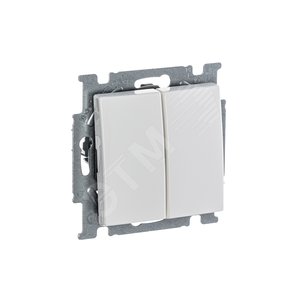 ABB Basic 55 Альп. белый Выключатель 2-х клавишный | 1012-0-2141  | 2CKA001012A2141 | ABB - фото 4