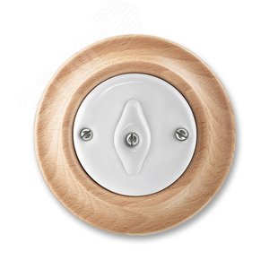 Переключатель перекрёстный поворотный ABB Decento белый фарфор / натуральное дерево бук (3560K-C07345 50) - ABB