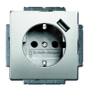 Розетка Schuko с устр. зарядным USB, 20 EUCBUSB-866-500, Сталь, 16А, 700 мА, безвинт. клеммы, защ. шторки, | 2011-0-6184  | 2CKA002011A6184 | ABB - фото 2