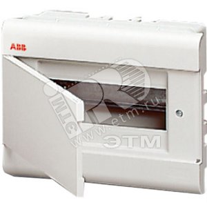 Щит распределительный встраиваемый ЩРв-П-8 IP40, пластиковый, непрозрачная дверь, белый