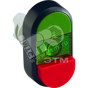 Кнопка двойная MPD12-11G (зеленая/красная-выступающая) зеленая л инза без текста | 1SFA611141R1102 | ABB - ABB