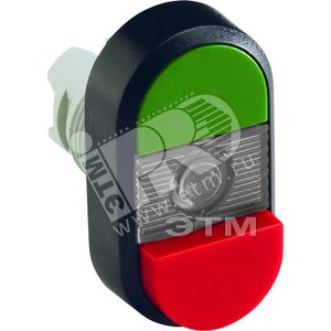 Кнопка двойная MPD12-11С (зеленая/красная-выступающая) прозрачна я линза без текста | 1SFA611141R1108 | ABB - ABB