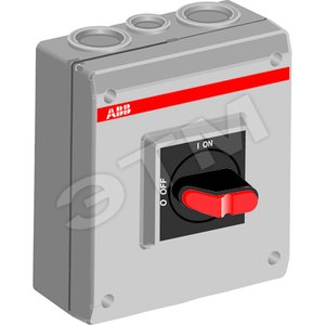 Рубильник в боксе OTP63T3M до 63А(АС23А) 3х-полюсный, 1НО доп. контакт,резьба 4хМ32+2хМ16 | 1SCA022608R2910 | ABB