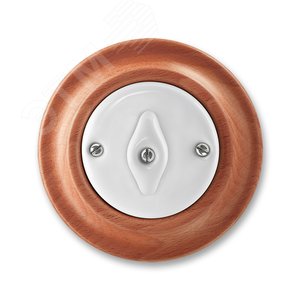 Переключатель перекрёстный поворотный ABB Decento белый фарфор / натуральное дерево вишня (3560K-C07345 52) - ABB