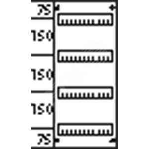 Пластрон глухой 1ряд/4 рейки - 150мм | AG214 | ABB 2
