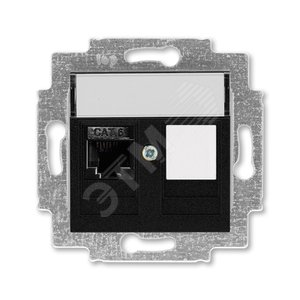 ABB Levit Антрацит Розетка комп. RJ45 категория 6 и заглушка | 5014H-A61017 63W | 2CHH296117A6063 | ABB - фото 2