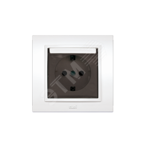 Zena сер. розетка c защитной крышкой с/з (500-011000-218)