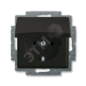 ABB Basic 55 Шато (чёрный) Розетка с/з 16А 250В, IP44, в сборе | 2018-0-1502  | 2CKA002018A1502 | ABB - фото 2