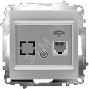 Zena без рамки сер. розетка комп.CAT6 (609-011000-247) - ABB