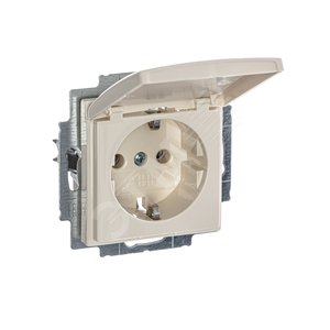 ABB Basic 55 Сл. кость Розетка с/з с крышкой | 2018-0-0351 | 2CKA002018A0351 | ABB - фото 3