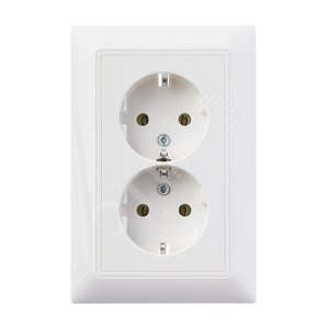 ABB Basic 55 Альп. белый Розетка 2-ая с/з моноблок | 2014-0-1462  | 2CKA002014A1462 | ABB - фото 3