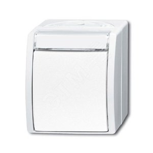 Переключатель 1-клавишный, с полем для надписи, IP44, для открытого монтажа, серия ocean, цвет альпийский белый | 1085-0-1624  | 2CKA001085A1624 | ABB 2