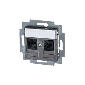 ABB Levit Сталь Розетка комп. 2-ая 2хRJ45 категория 5e | 5014H-A51018 69W | 2CHH295118A6069 | ABB - фото 2