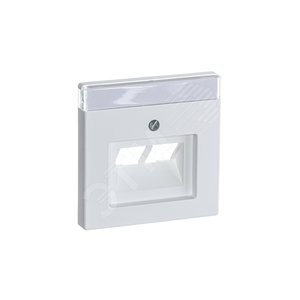 Плата центральная (накладка) для 2-постовой телекоммуникационной розетки 0214, 0215, 0217, 0218, с полем для надписи, серия solo/future, цвет белый бархат 4