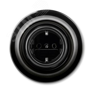 Розетка ABB Decento с заземлением 16А чёрный фарфор (5520K-C03449 N) - ABB