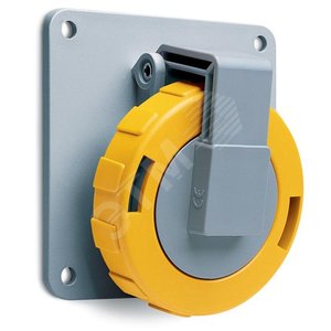 Розетка панельная с угловым фланцем 332RAU4W, 32A, 3P+E, IP67, 4ч|2CMA166960R1000| ABB - ABB