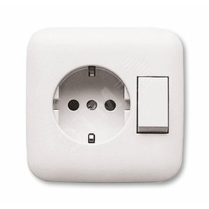 Блок переключатель и розетка SCHUKO в одном корпусе, серия Reflex SI, цвет слоновая кость | 1611-0-0169  | 2CKA001611A0169 | ABB 2