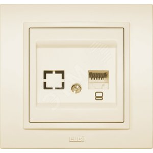 Zena крем. розетка комп.(CAT6+гнездо) - ABB