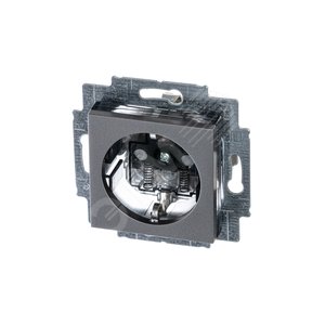 ABB Levit Сталь / дымчатый чёрный Розетка с з/к со шторками 16А | 5520H-A03457 69W | 2CHH203457A6069 | ABB - фото 2