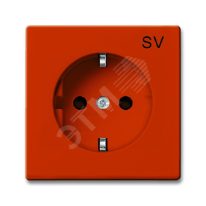 ABB Basic 55 Оранжевый Розетка с/з 16А 250В, с маркировкой SV | 2011-0-6153  | 2CKA002011A6153 | ABB - фото 2