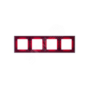 ABB Levit Красный / дымчатый чёрный Рамка 4-ая | 3901H-A05040 65W | 2CHH015040A6065 | ABB - фото 5