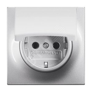 Розетка SCHUKO 16А 250В с крышкой, серия impuls, цвет серебристый металлик | 2018-0-1489 | 2CKA002018A1489 | ABB 2