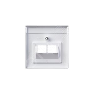 Плата центральная (накладка) для 2-постовой телекоммуникационной розетки 0214, 0215, 0217, 0218, с полем для надписи, серия solo/future, цвет белый бархат 3