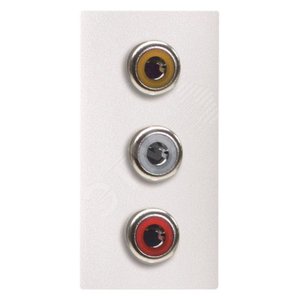 Механизм 3xRCA разъёма, красный+белый+жёлтый, 1-модульный, серия Zenit, цвет альпийский белый (N2155.3 BL) - ABB
