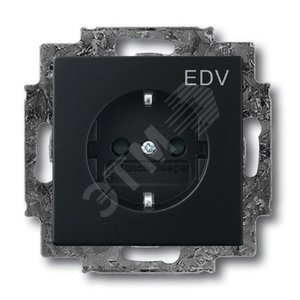 Розетка SCHUKO 16А 250В с маркировкой EDV, серия solo/future, цвет чёрный бархат | 2013-0-5332 | 2CKA002013A5332 | ABB 2