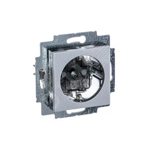 ABB Levit Серебро / дымчатый чёрный Розетка с з/к со шторками 16А | 5520H-A03457 70W | 2CHH203457A6070 | ABB - фото 3