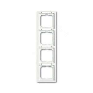 Рамка 4-постовая, с полем для надписи и шильдиком, вертикальная, серия future linear, цвет davos/альпийский белый | 1754-0-4367  | 2CKA001754A4367 | A 2