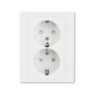 ABB Levit Белый / белый Розетка 2-ая с з/к со шторками 16А | 5522H-C03457 03W | 2CHH223457C6003 | ABB - фото 2