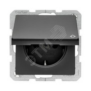 ABB Zenit UJP Розетка с/з арт.3288 NG, панельная 2P+E, IP54 с крышкой, 10/16А, 250В, чёрный | 3288 NG  | 2CLA328800A1501 | ABB - фото 2