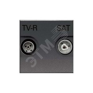 Zenit Розетка телевизионная TV-R-SAT проходная с накладкой антрацит (N2251.8 AN) 2