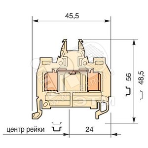 Клемма D1.5/6.ADO.NF ADO 1.5мм.кв. бежевая - ABB