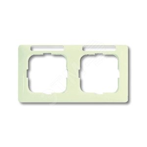 Рамка 2-постовая, горизонтальная, с полем для надписи, серия Busch-Duro 2000 SI linear, цвет слоновая кость | 1754-0-4095  | 2CKA001754A4095 | ABB 2