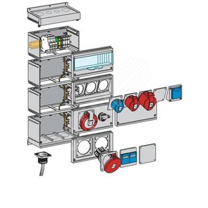 Лицевая панель с 2-мя отв. FMCE46 ( Розетки 63A, 2х10/16А), 1 ряд | 2CMA191083R1000 | ABB 2