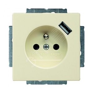 ABB Basic 55 Сл. кость Розетка Schuko 20 EUCBUSB-92-500, 16А, 700 мА | 2011-0-6192  | 2CKA002011A6192 | ABB - фото 2