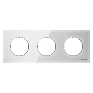 Рамка 3-постовая, серия SKY Moon, цвет стекло белое|2CLA867300A3001| ABB - фото 2