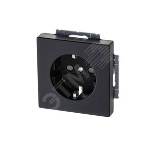 Розетка SCHUKO 16А 250В с защитными шторками, серия solo/future, цвет чёрный бархат | 2013-0-5333 | 2CKA002013A5333 | ABB 2