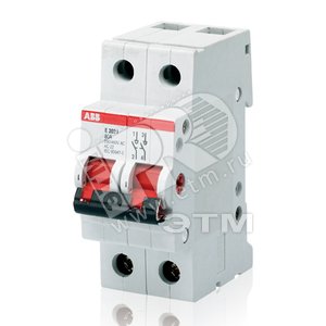Рубильник 2пол. E202r 100A рычаг крас. | 2CDE282001R0100 | ABB - ABB