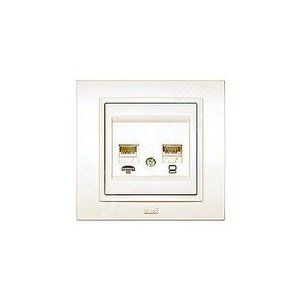 Zena крем.розетка комп+TF RJ45 CAT6+RJ11 (500-010300-249) - ABB