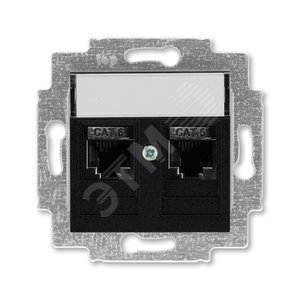 ABB Levit Антрацит Розетка комп. 2-ая 2хRJ45 категория 6 | 5014H-A61018 63W | 2CHH296118A6063 | ABB - фото 2