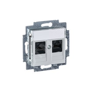 Розетка информационная ABB Levit двойная 2хRJ45 категория 5e серый (5014H-A51018 16W) 4