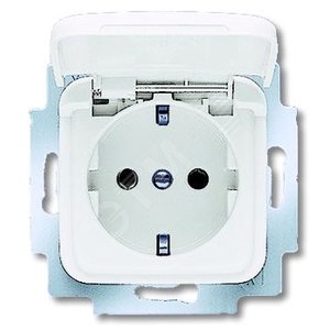 Розетка SCHUKO 16А 250В с крышкой, серия Reflex SI, цвет альпийский белый | 2018-0-1508 | 2CKA002018A1508 | ABB 2