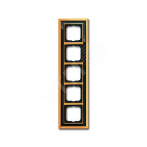 Рамка 5-постовая, серия Династия, Латунь полированная, черное стекло | 1754-0-4569 | 2CKA001754A4569 | ABB 2